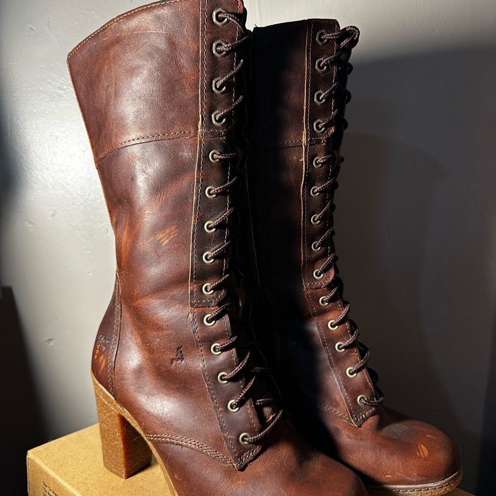 Timberland Dark Brown Leather Lace-Up Boots - Picture 2 of 5